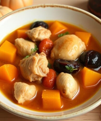 Теплое объятие осени: рагу из курицы с тыквой и черносливом, которое хочется повторять
