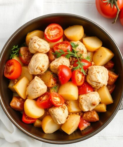 Сочный домашний уют: картофельная запеканка с курицей и помидорами, которую захочется готовить снова