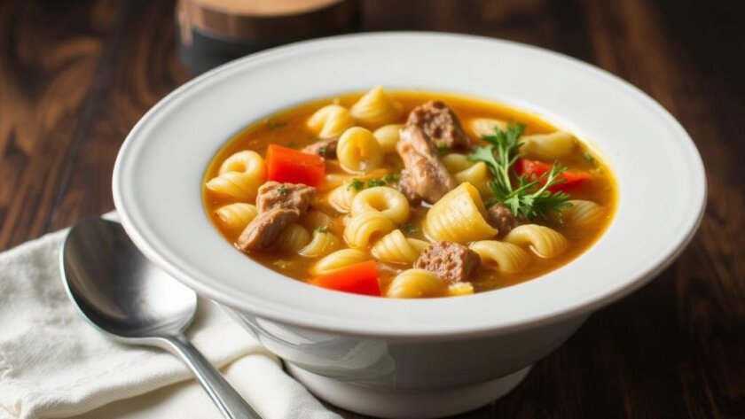 Венгерский суп с макаронами: красный, ароматный и по-домашнему согревающий
